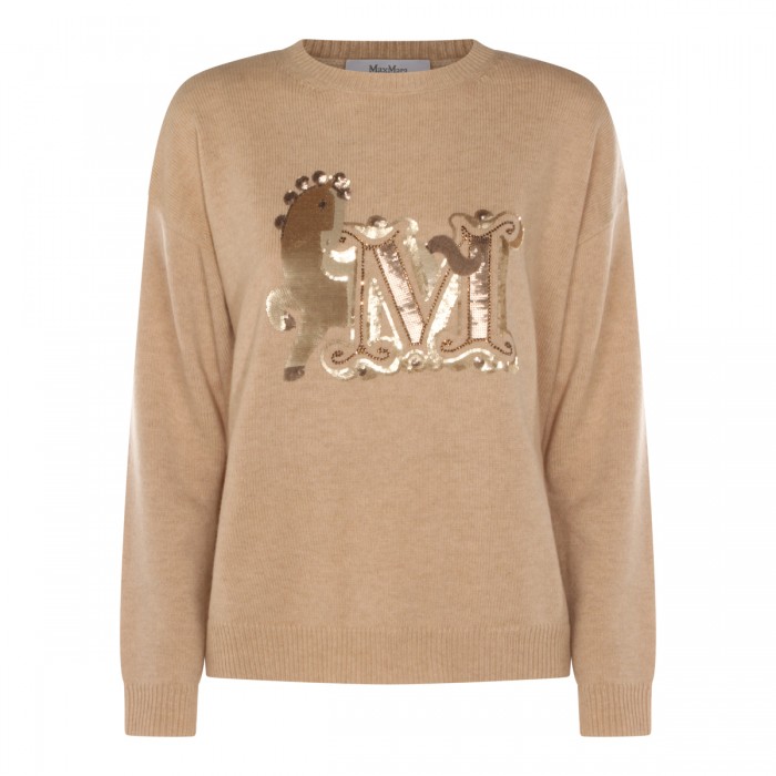 BEIGE WOOL BLEND TOP