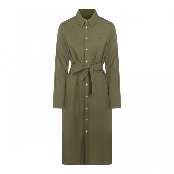 OLIVE COTTON DRESS