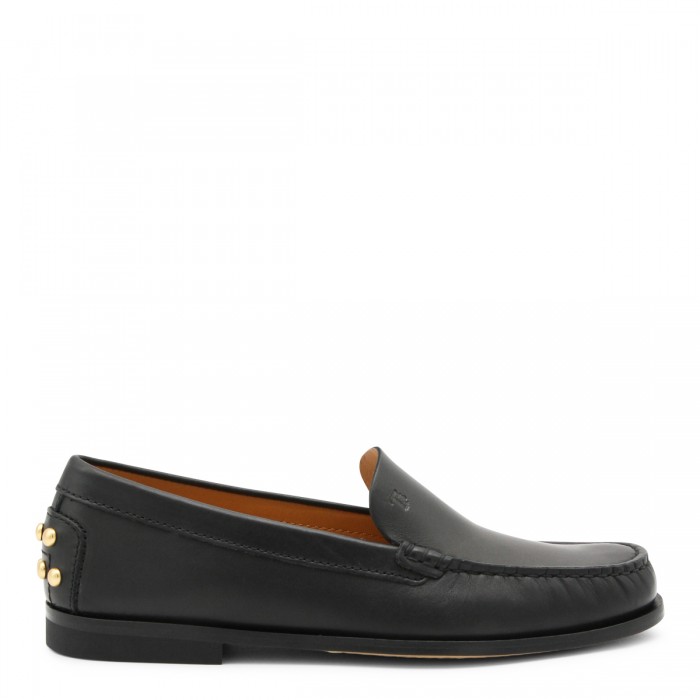 BLACK LEATHER LOAFERS