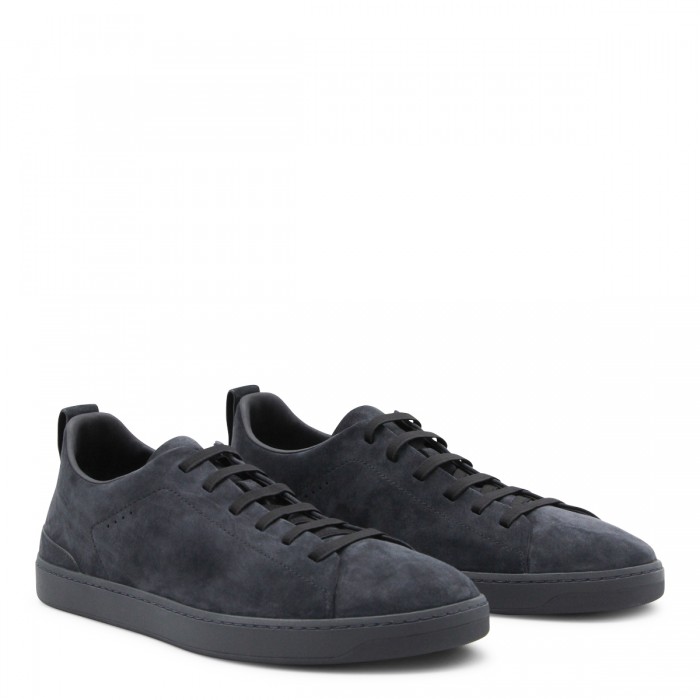 NAVY LEATHER SNEAKERS 2