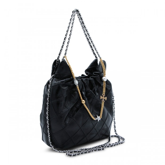 BLACK LEATHER CROSSBODY BAG 2