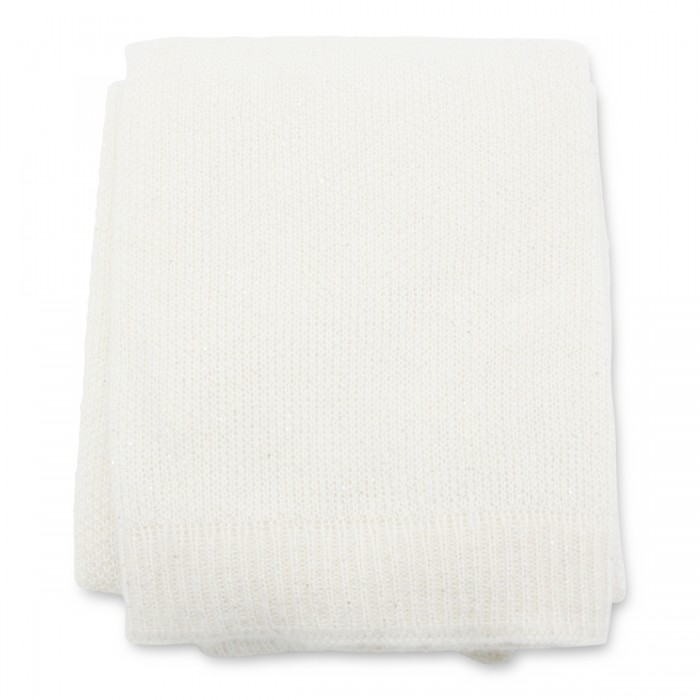 WHITE WOOL BLEND SCARF