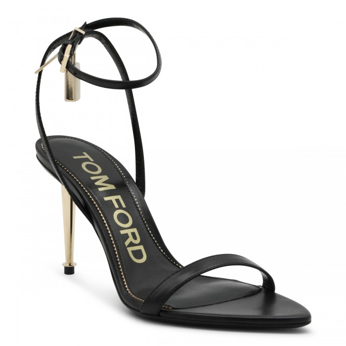 BLACK LEATHER SANDALS 2