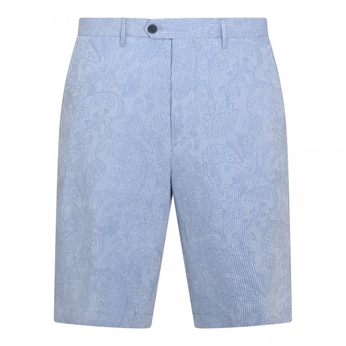 LIGHT BLUE COTTON SHORTS