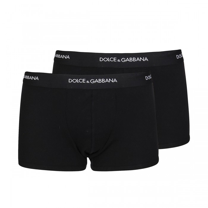 BALCK COTTON TWO-PACK BOXERS