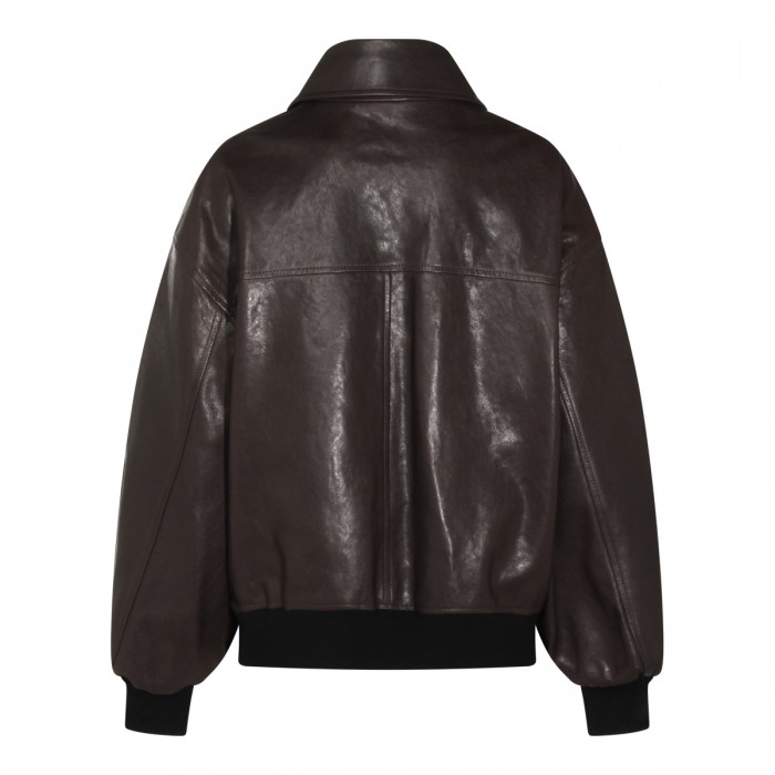 DARK BROWN LEATHER JACKET 2