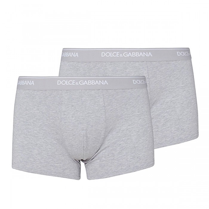 GREY COTTON TWO-PACK BOXERS