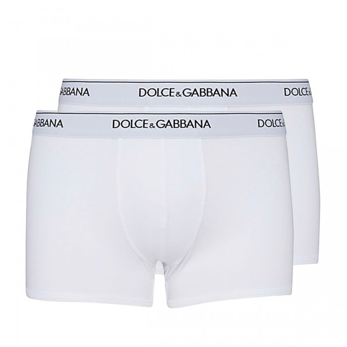 WHITE COTTON TWO-PACK BOXERS