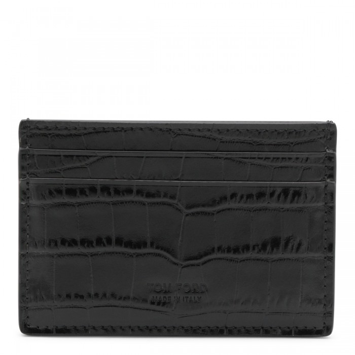 BLACK LEATHER CARD HOLDER