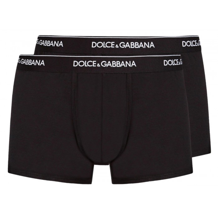 BLACK COTTON TWO BOXERS SET