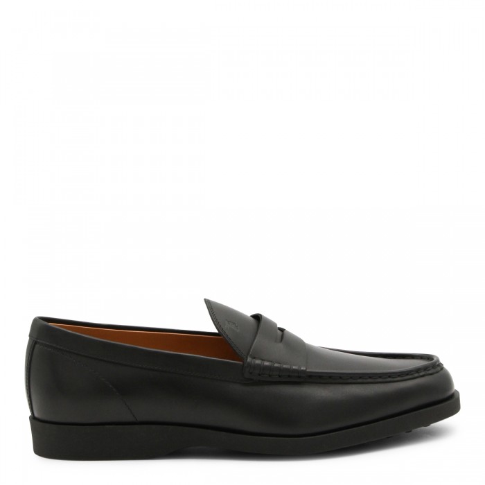 BLACK LEATHER LOAFERS