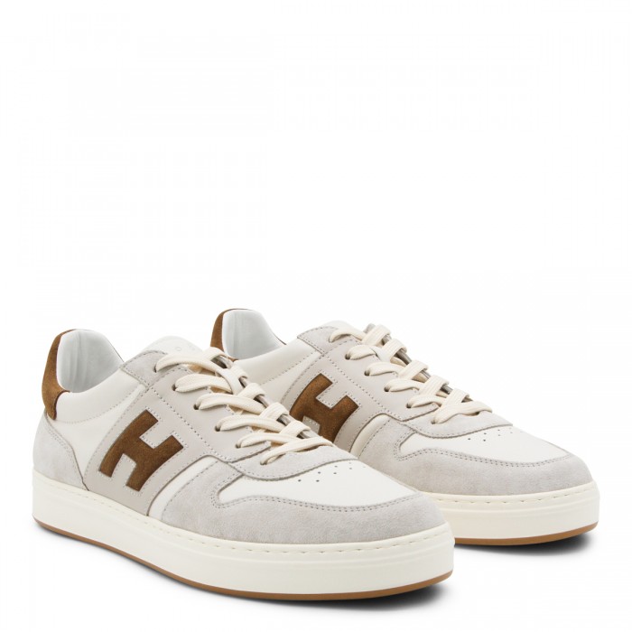 WHITE AND BROWN LEATHER... 2