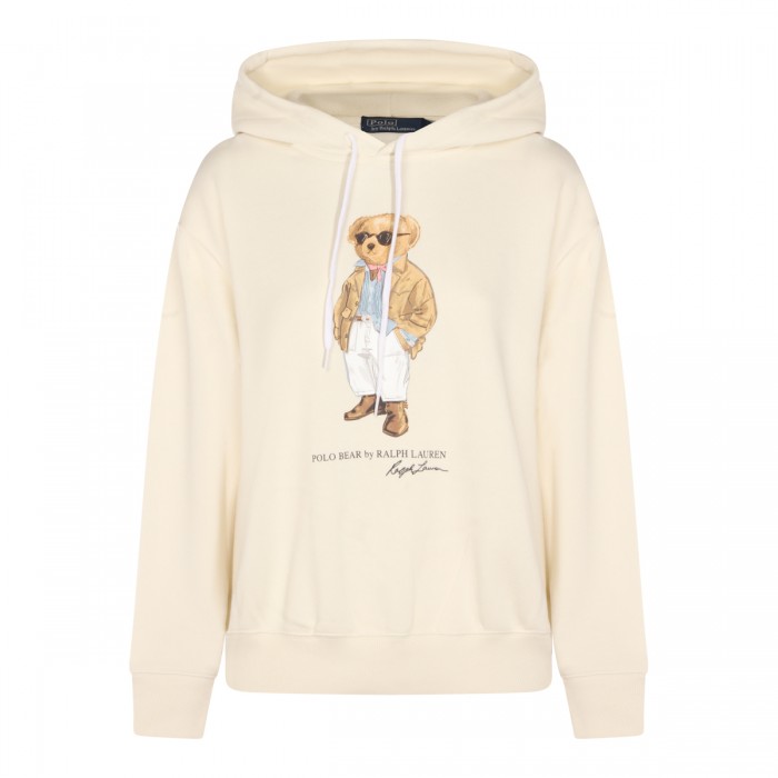 WHITE COTTON SWEATSHIRT