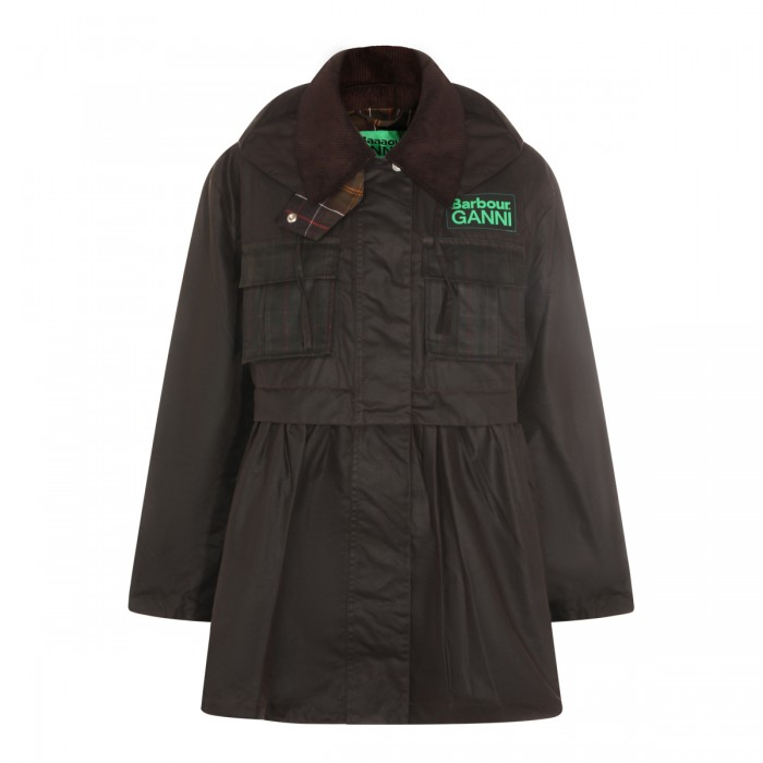 BROWN COTTON CASUAL JACKET