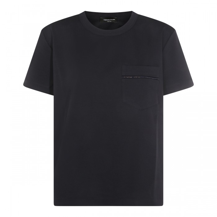 NAVY VISCOSE T-SHIRT