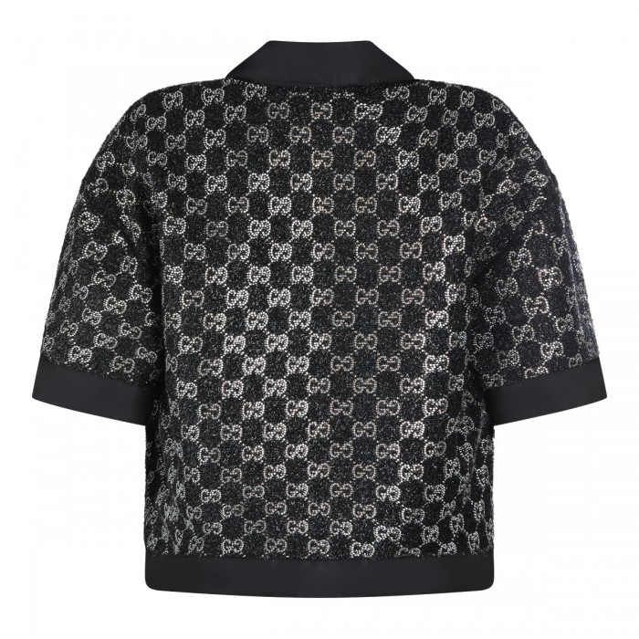 BLACK VISCOSE POLO SHIRT 2