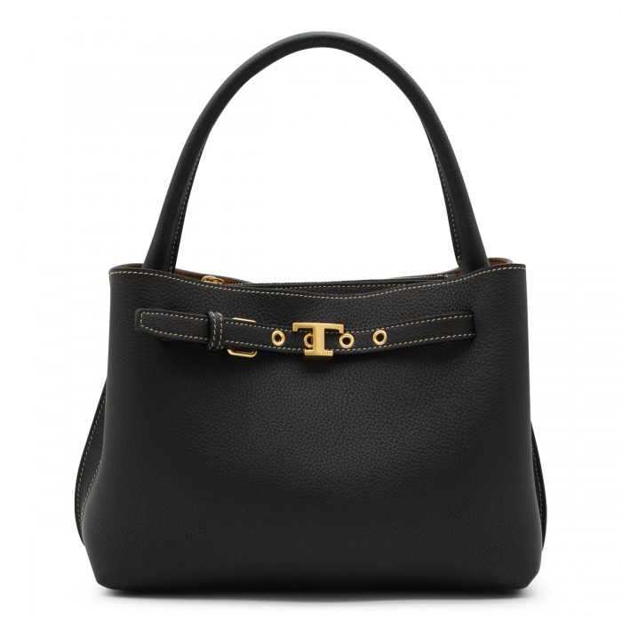 BLACK LEATHER TOTE