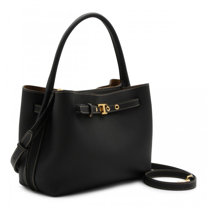BLACK LEATHER TOTE 2