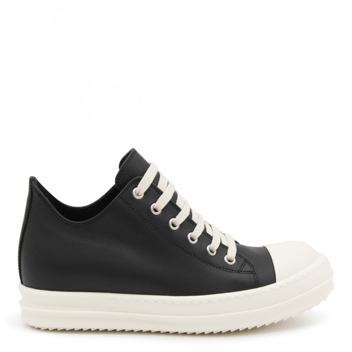 BLACK LEATHER LOW SNEAKERS