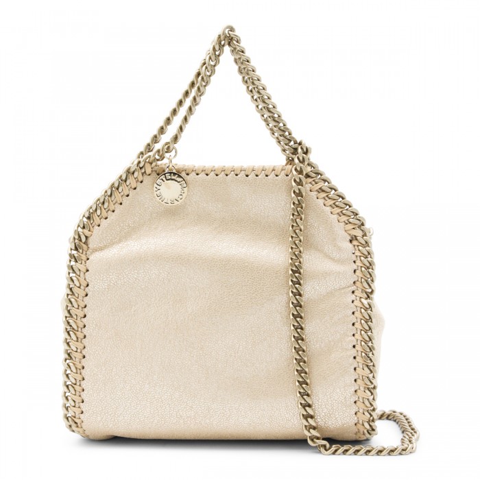 GOLD FAUX LEATHER TINY TOTE