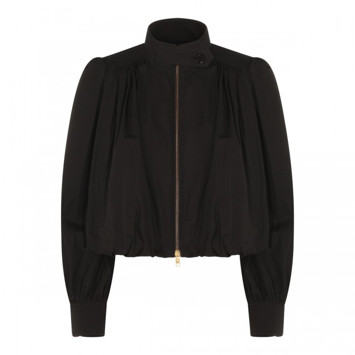 BLACK COTTON CASUAL JACKET