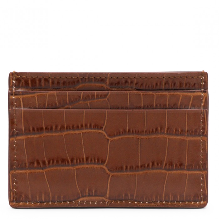 CARAMEL LEATHER CARD HOLDER 2