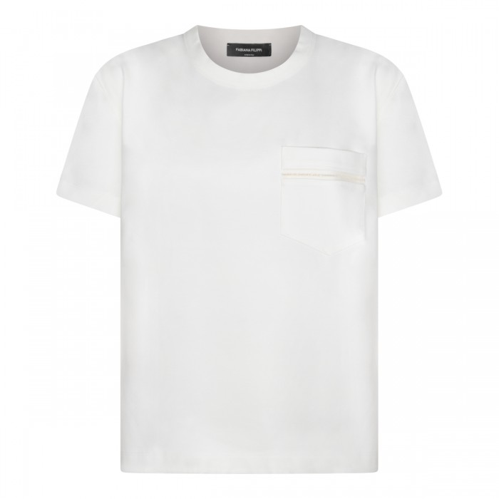 WHITE VISCOSE T-SHIRT