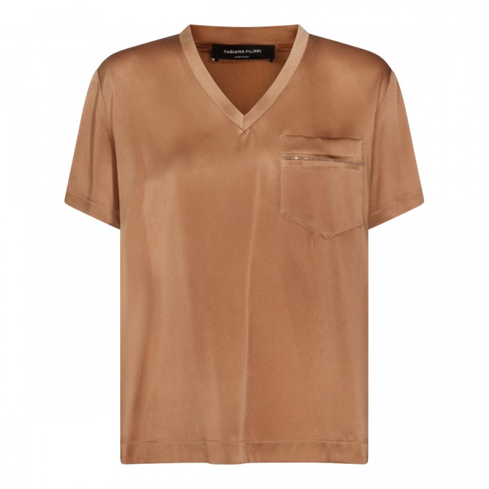 BROWN VISCOSE TOP