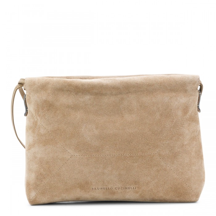BEIGE LEATHER CROSSBODY BAG