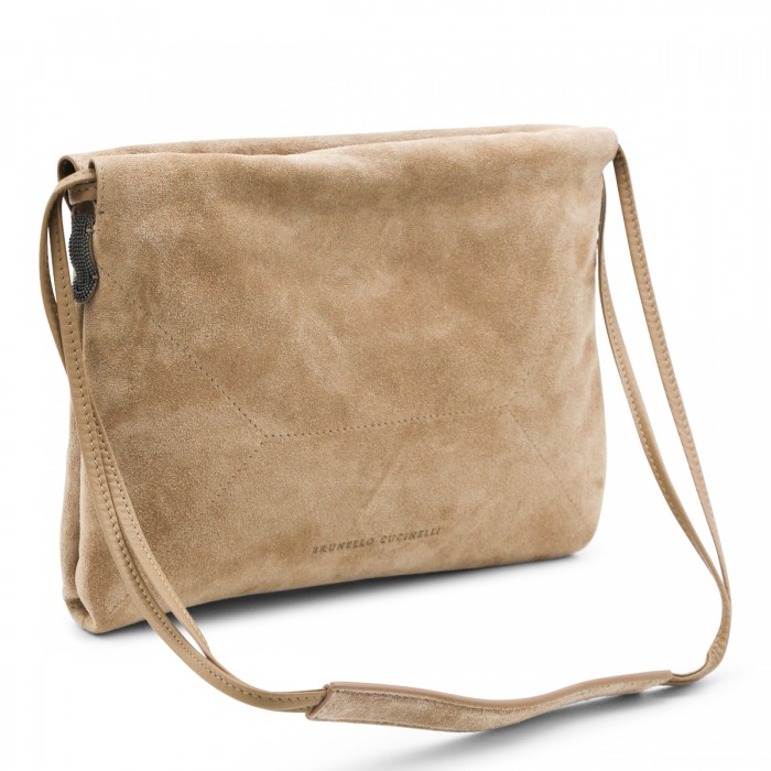 BEIGE LEATHER CROSSBODY BAG 2