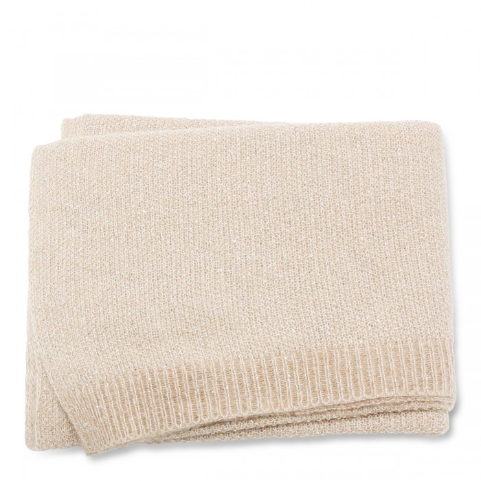 BEIGE WOOL BLEND SCARF