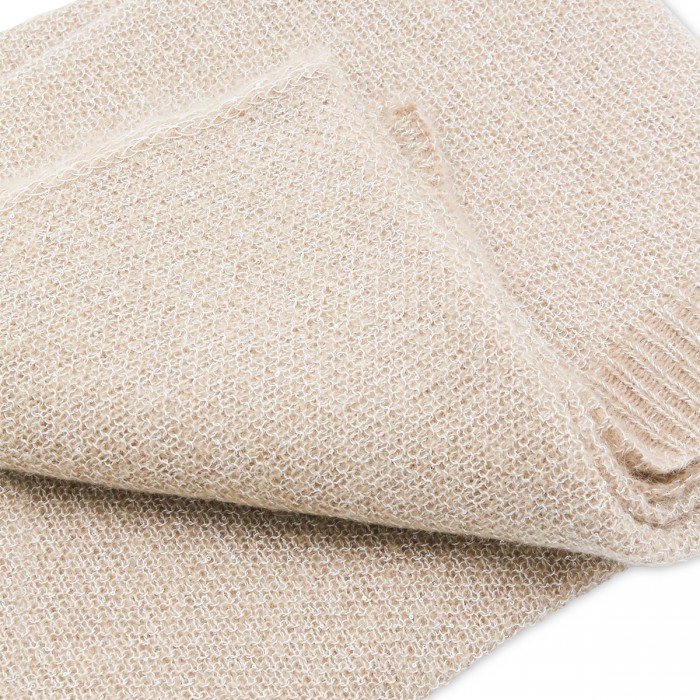 BEIGE WOOL BLEND SCARF 2