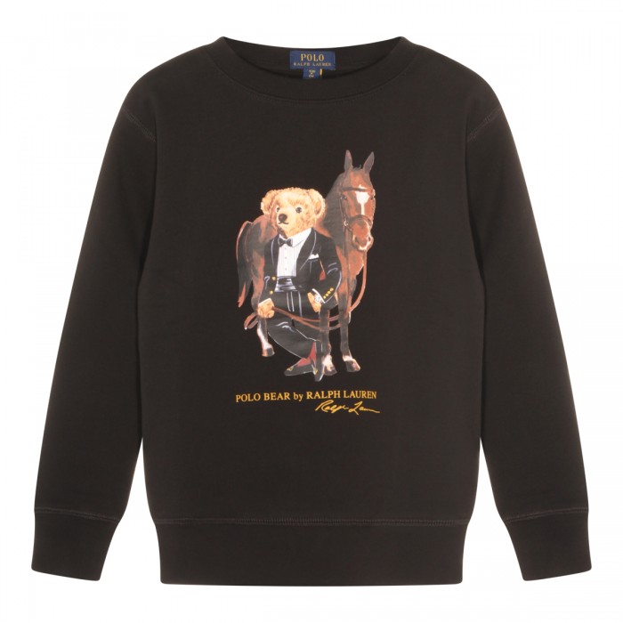 BLACK COTTON SWEATSHIRT