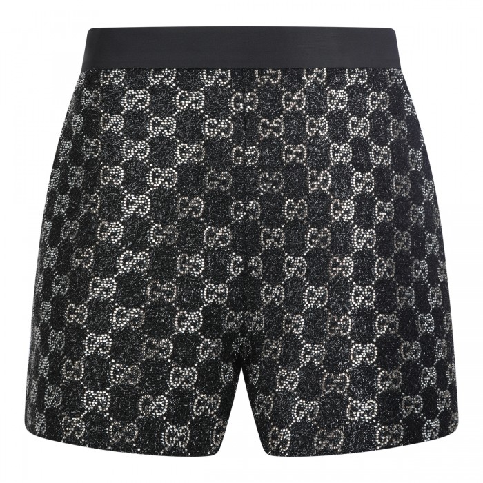 BLACK VISCOSE SHORTS