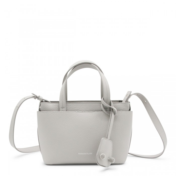 GREY LEATHER TOTE