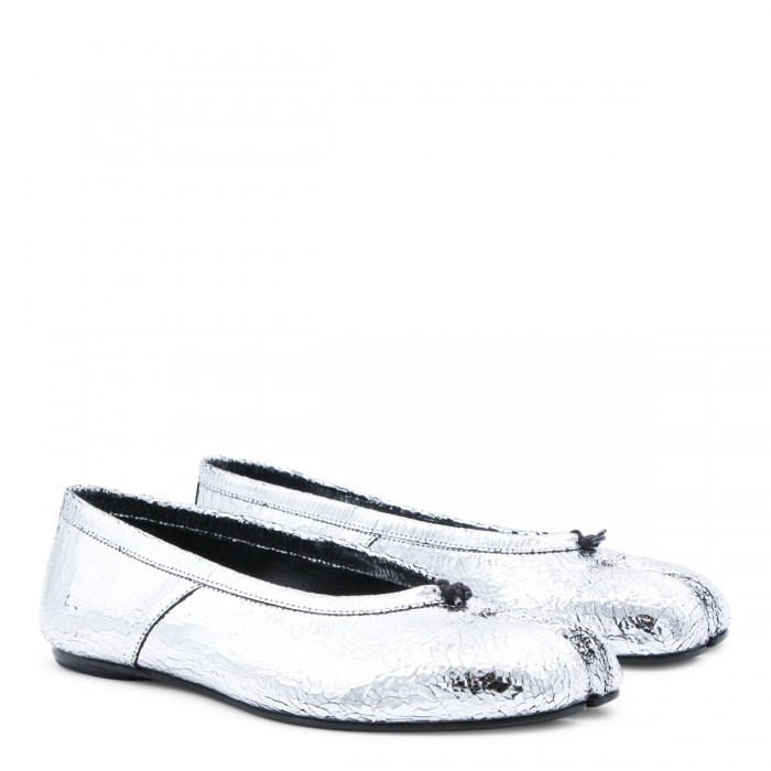 SILVER LEATHER FLATS 2