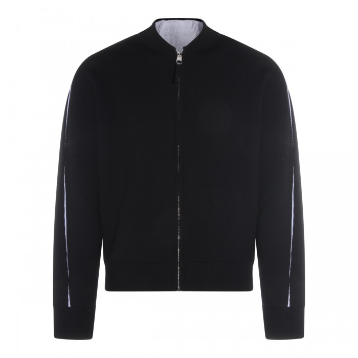 BLACK WOOL BLEND CASUAL JACKET