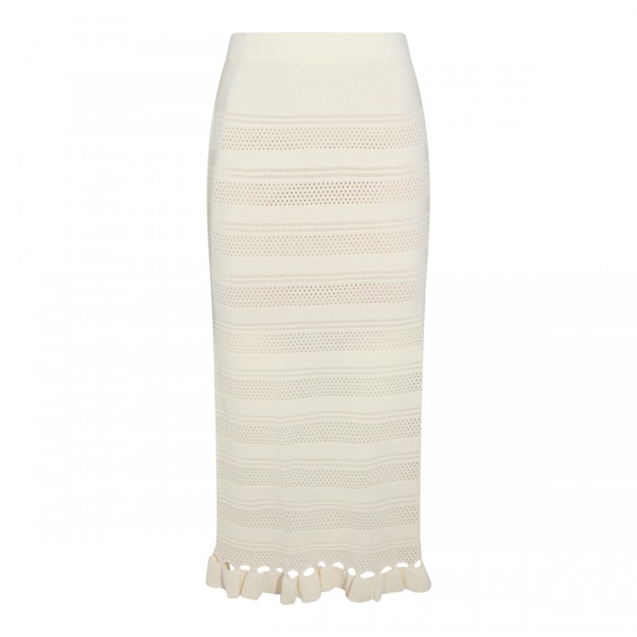 WHITE VISCOSE SKIRT
