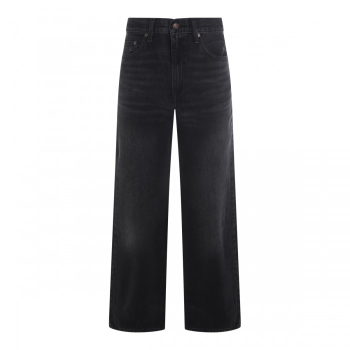 BLACK COTTON BAGGY DAD JEANS