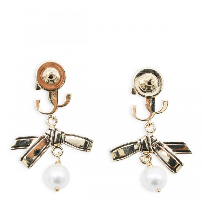 GOLD AND PEARL BRASS EARRINGS 2