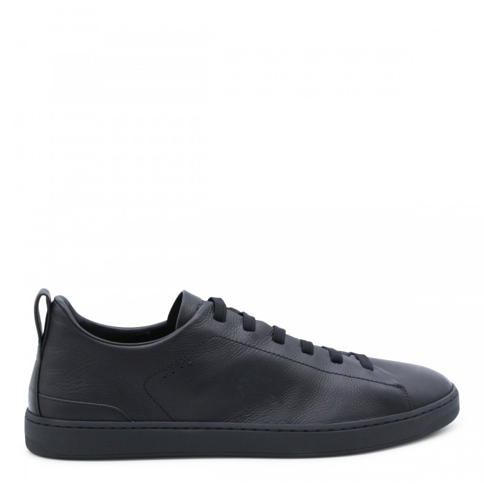 BLACK LEATHER SNEAKERS