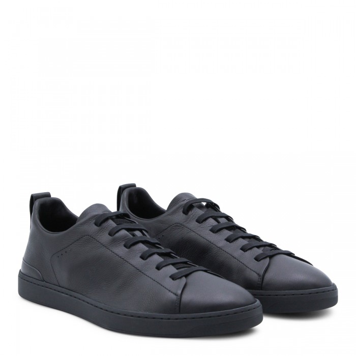 BLACK LEATHER SNEAKERS 2