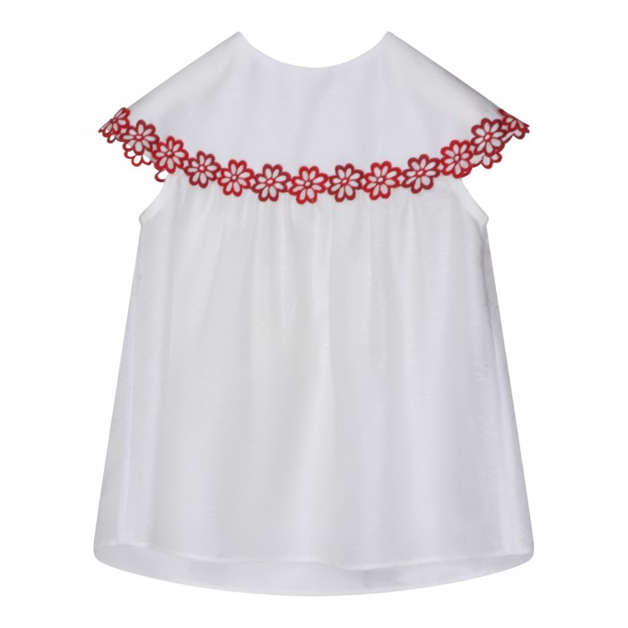 WHITE AND RED COTTON SHIRT