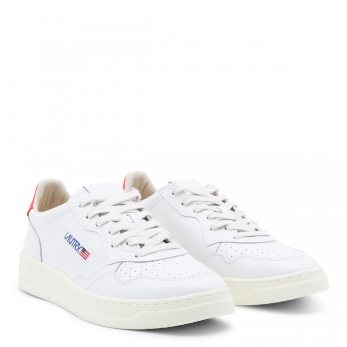 WHITE AND RED LEATHER SNEAKERS 2