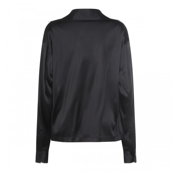 BLACK SILK POLO SHIRT 2