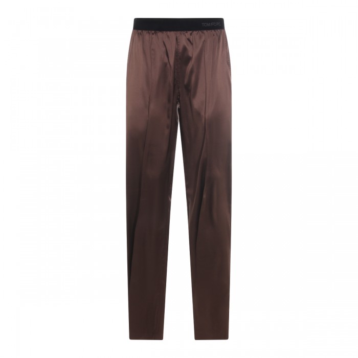 BROWN SILK PANTS