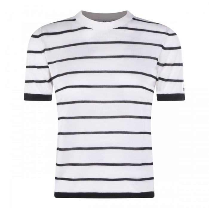 WHITE AND BLUE WOOL BLEND...