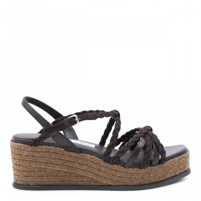CHOCOLATE LEATHER ESPADRILLAS