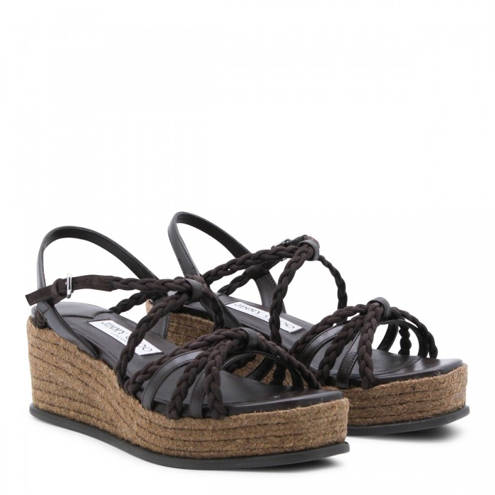 CHOCOLATE LEATHER ESPADRILLAS 2