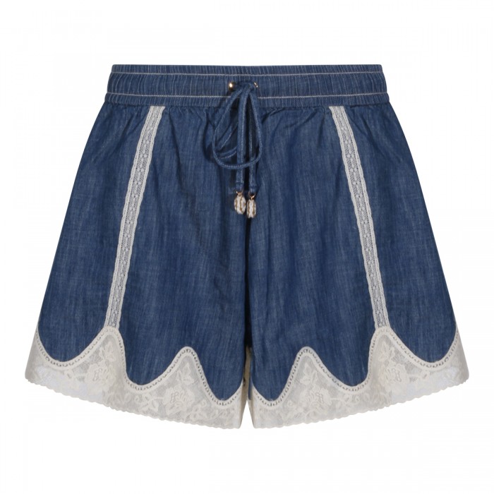 BLUE DENIM COTTON SHORTS